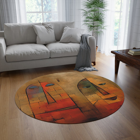 Two Faces,  Round Rug