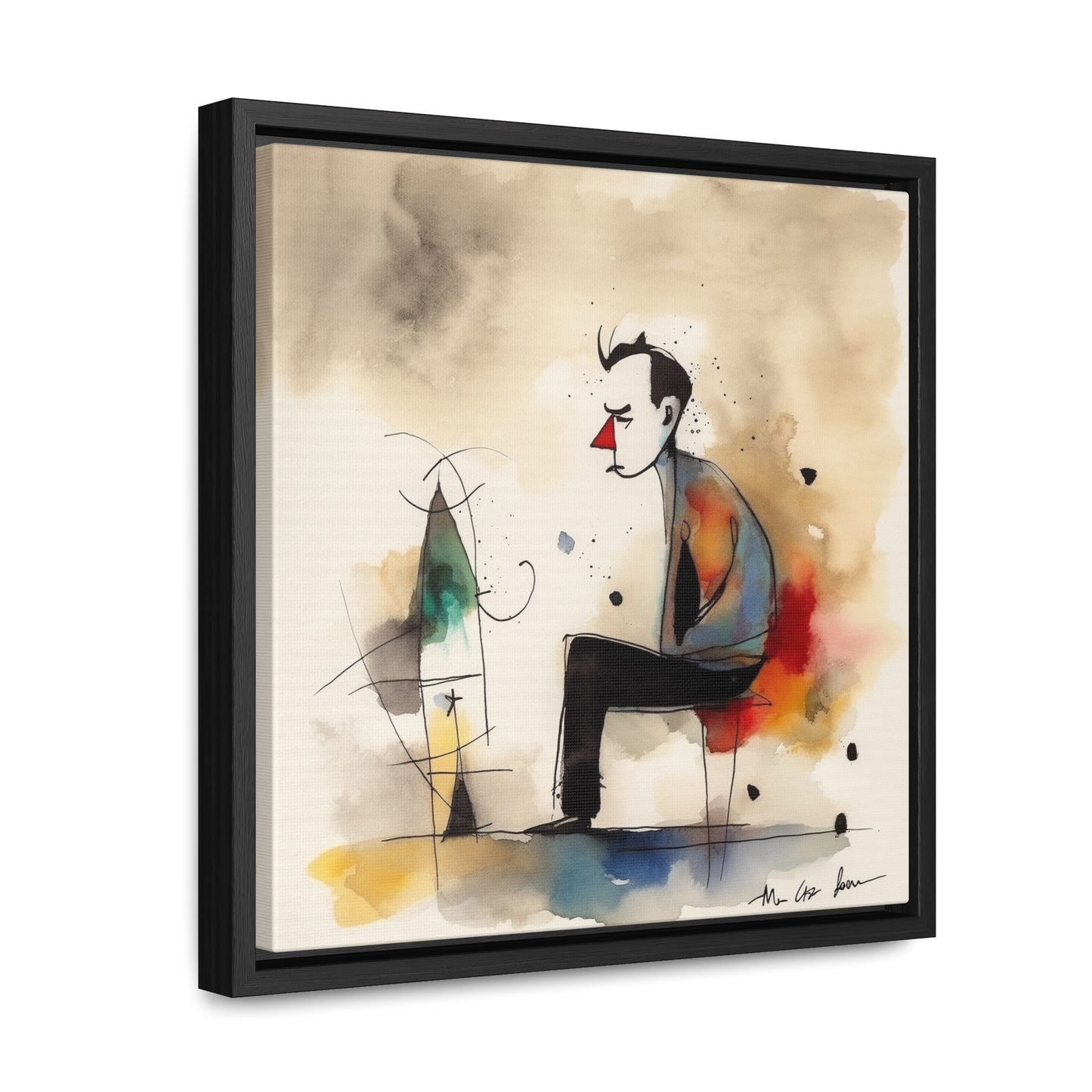 Sad Man 3, Valentinii, Gallery Canvas Wraps, Square Frame