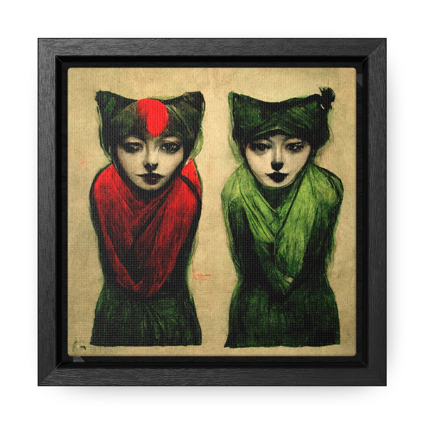 Cat Woman 6, Valentinii, Gallery Canvas Wraps, Square Frame