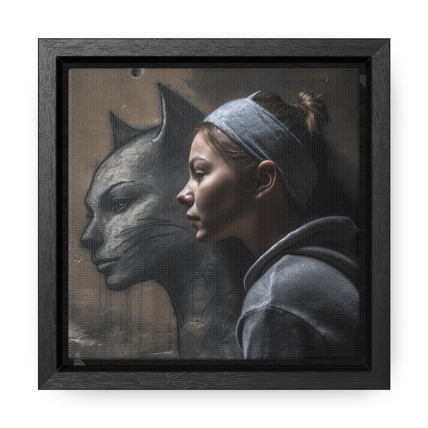 Cat Woman 28, Gallery Canvas Wraps, Square Frame