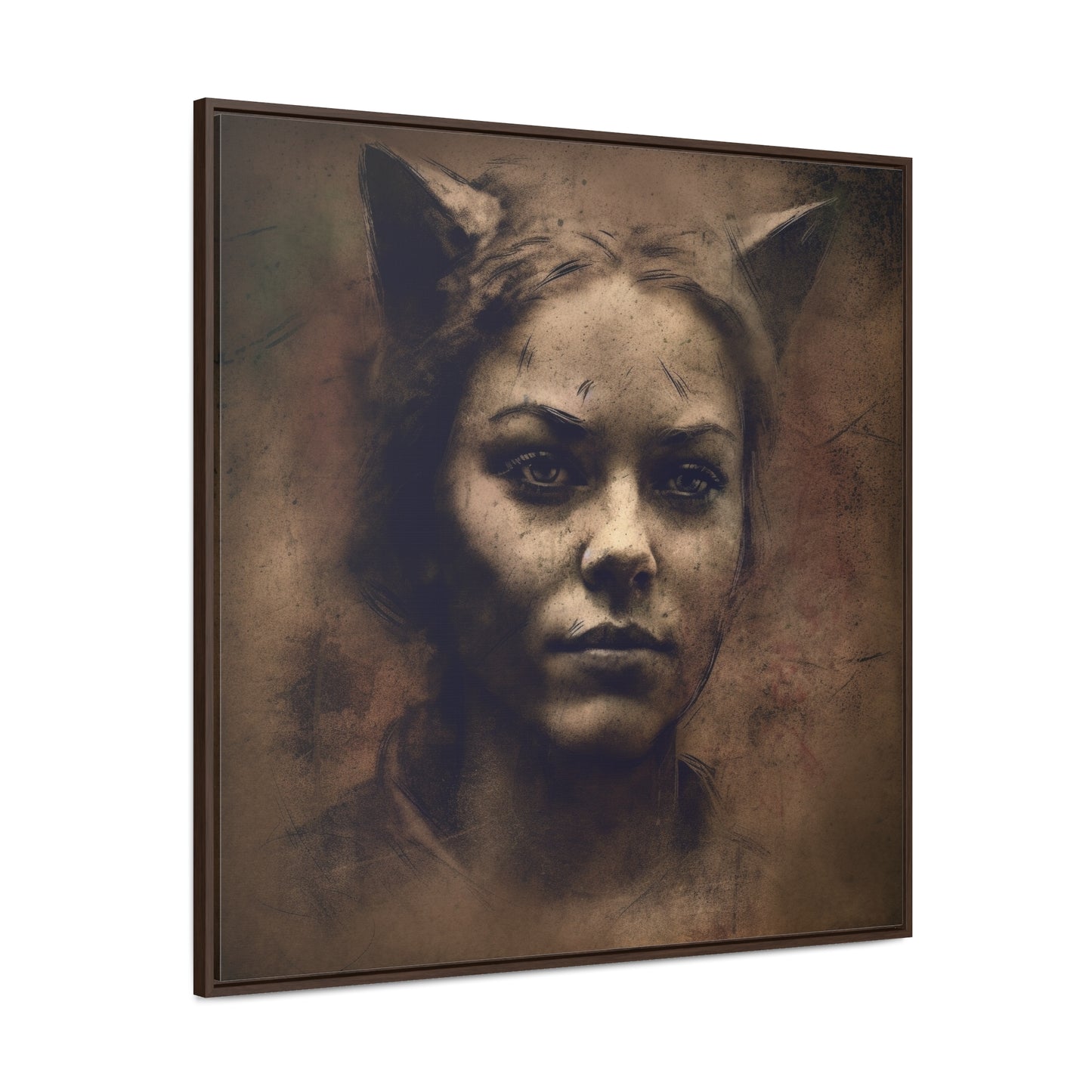 Cat Woman 20, Gallery Canvas Wraps, Square Frame