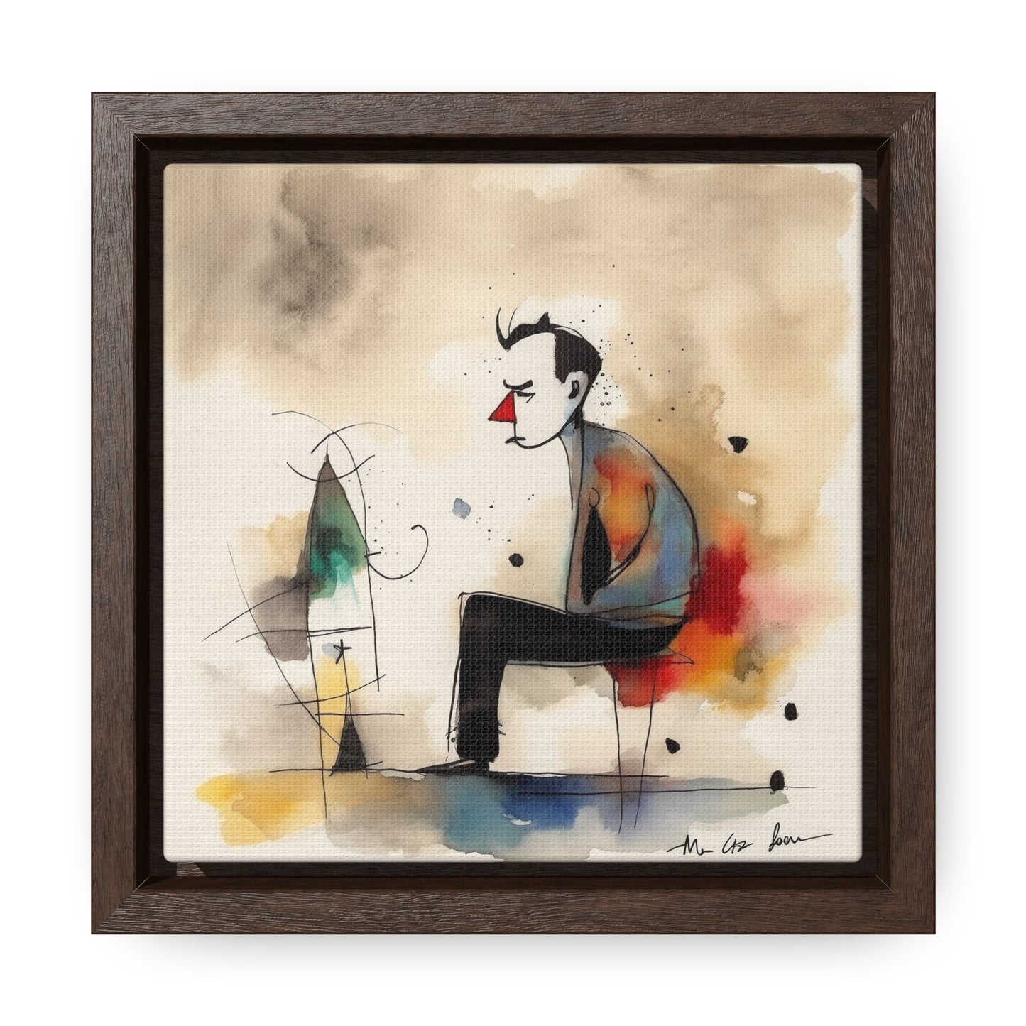 Sad Man 3, Valentinii, Gallery Canvas Wraps, Square Frame