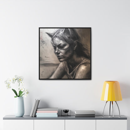 Cat Woman 17, Gallery Canvas Wraps, Square Frame