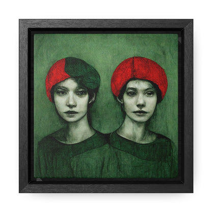 Loneliness Green Red 25, Valentinii, Gallery Canvas Wraps, Square Frame