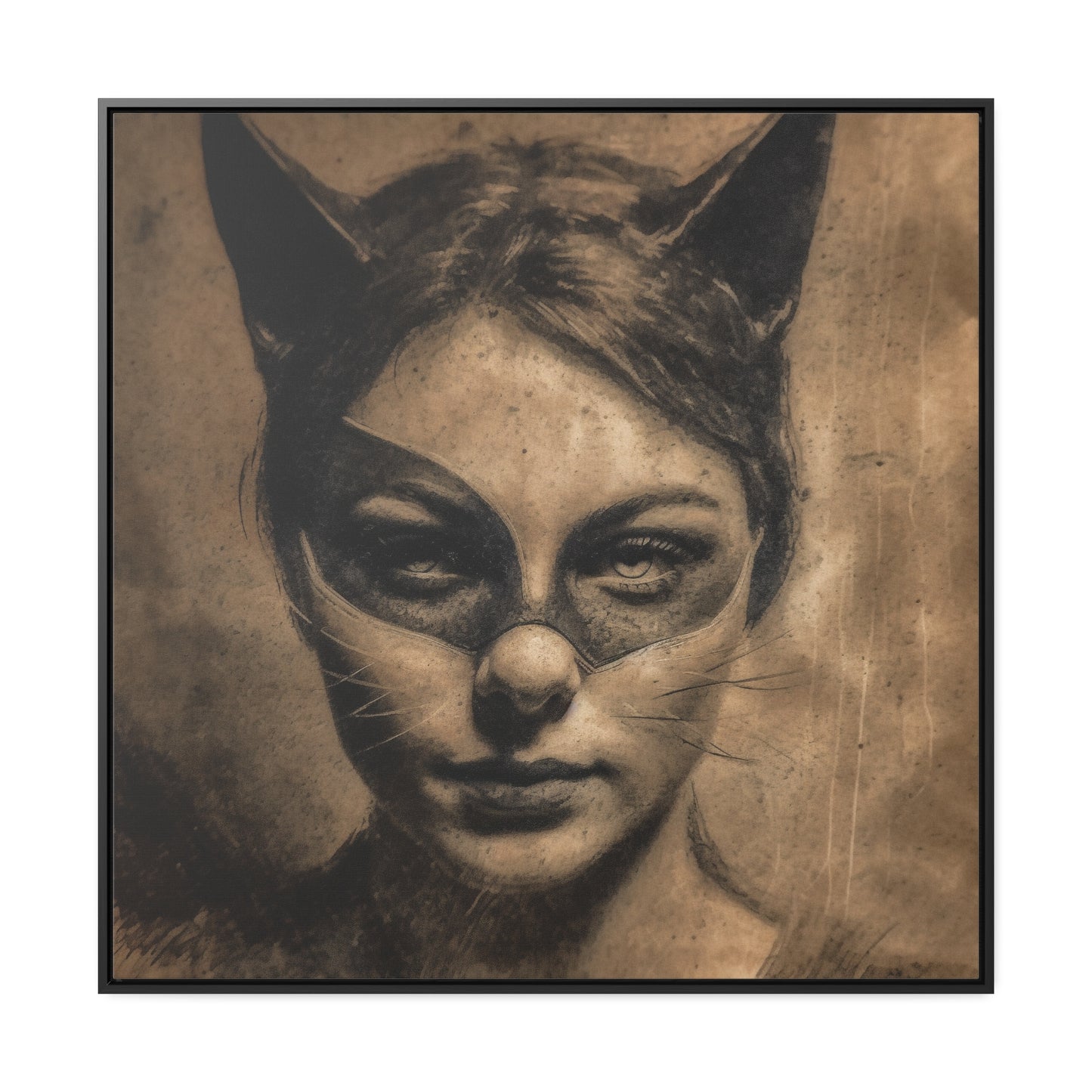 Cat Woman 12, Gallery Canvas Wraps, Square Frame