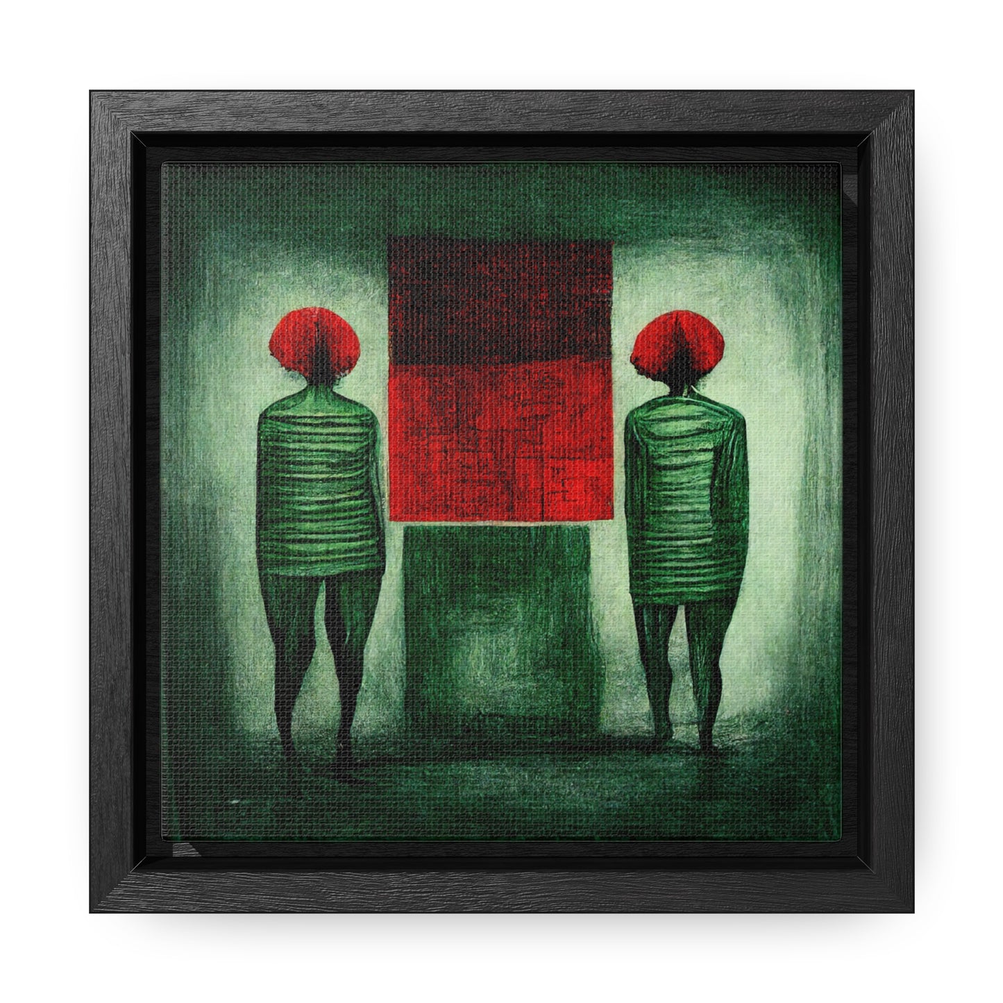 Loneliness Green Red 10, Valentinii, Gallery Canvas Wraps, Square Frame