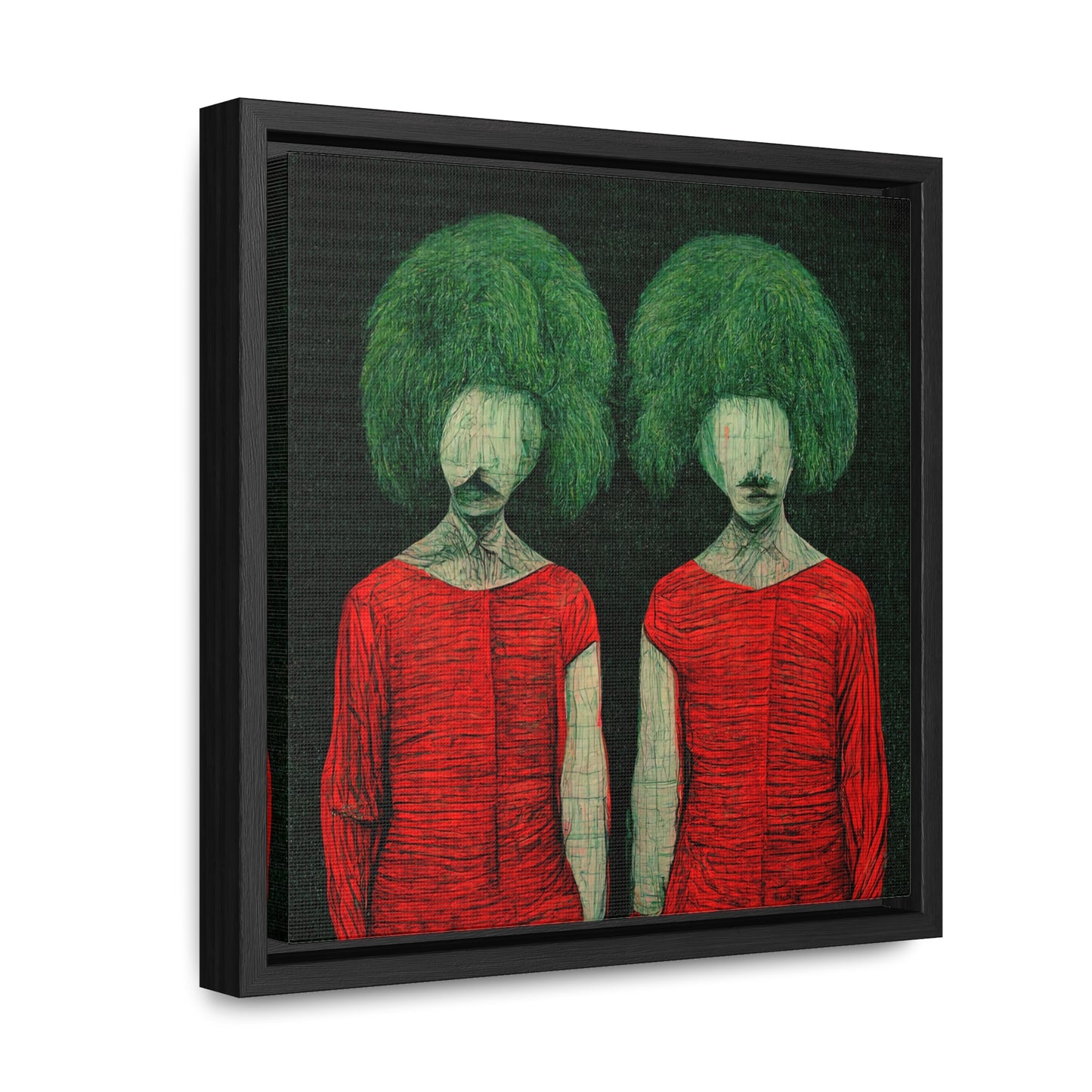 Loneliness Green Red 27, Valentinii, Gallery Canvas Wraps, Square Frame