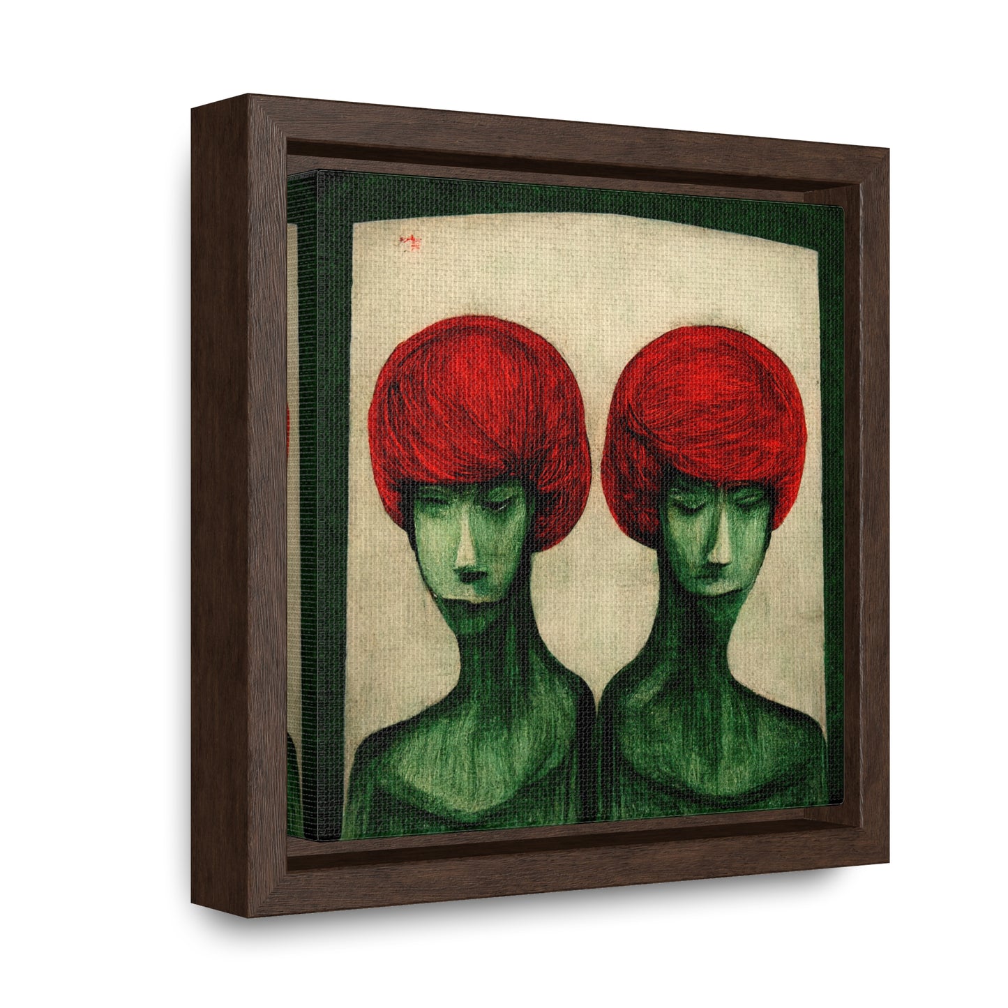 Loneliness Green Red 21, Valentinii, Gallery Canvas Wraps, Square Frame