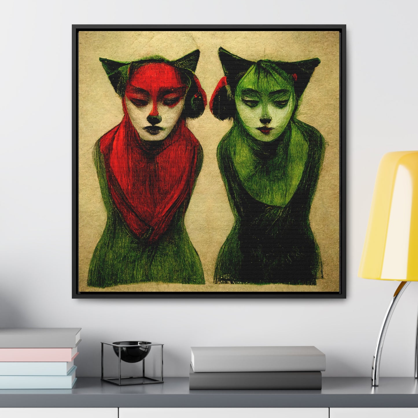 Cat Woman 4, Valentinii, Gallery Canvas Wraps, Square Frame