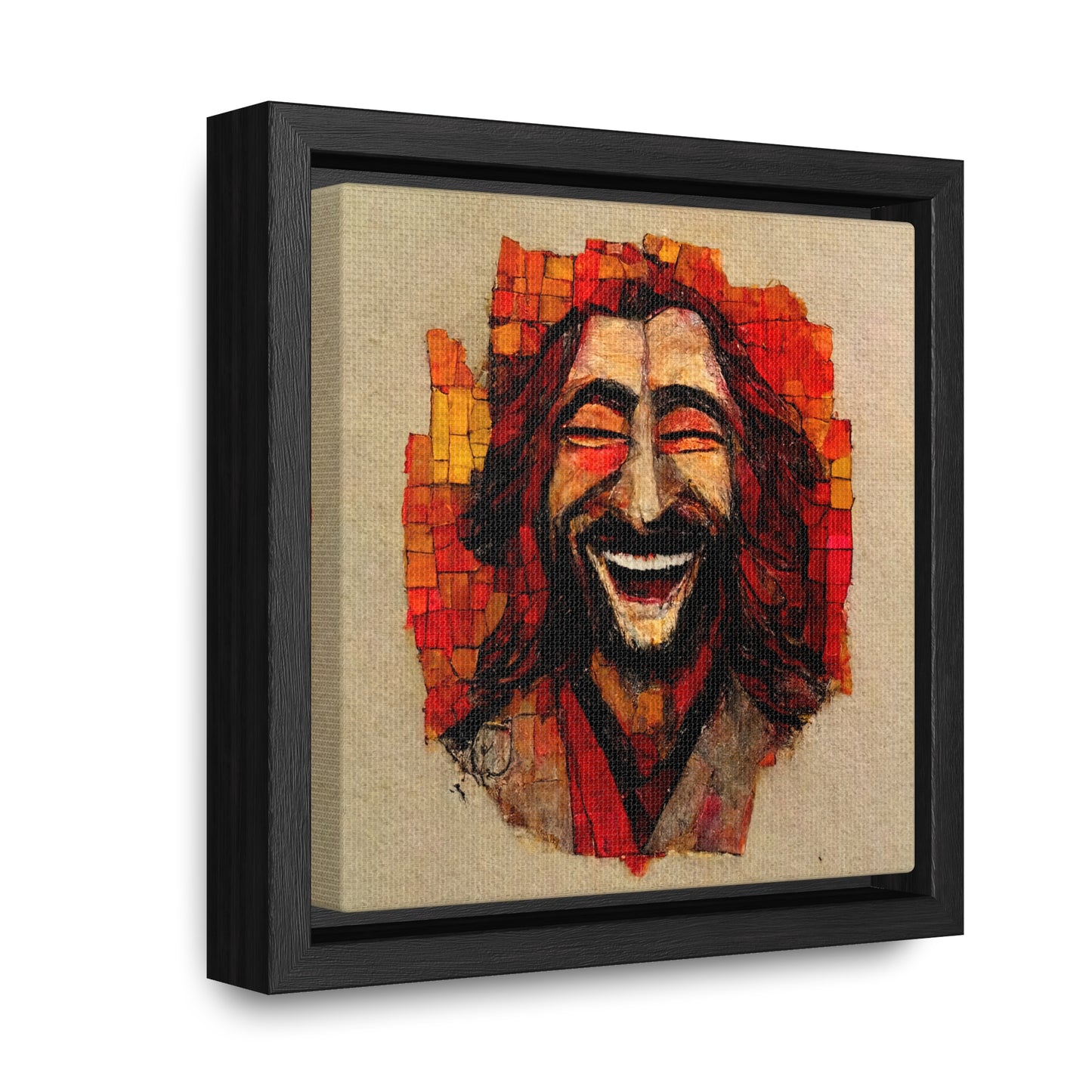 Jesus smiling 6, Valentinii, Gallery Canvas Wraps, Square Frame