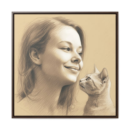 Cat Woman 30, Gallery Canvas Wraps, Square Frame