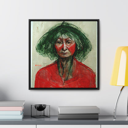 Loneliness Green Red 37, Valentinii, Gallery Canvas Wraps, Square Frame