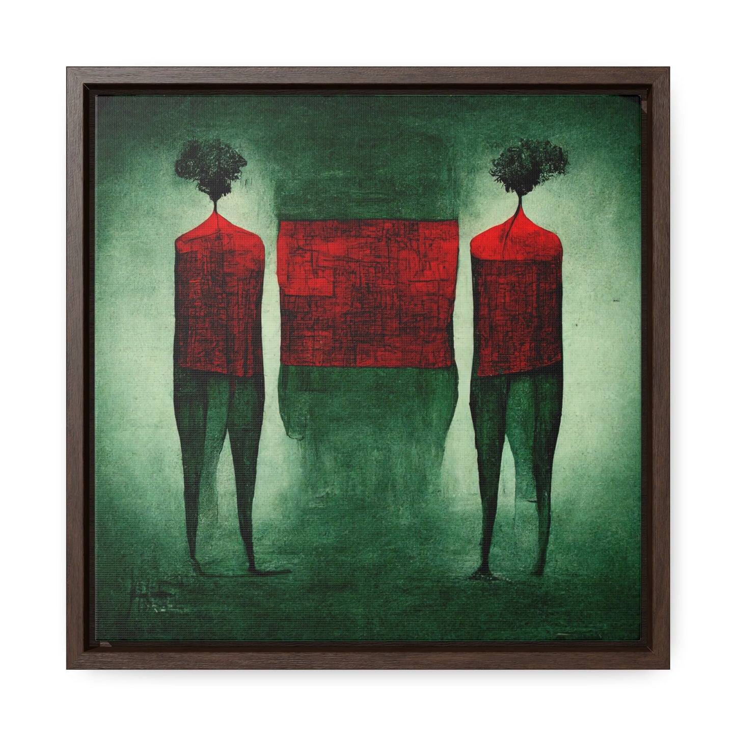 Loneliness Green Red 30, Valentinii, Gallery Canvas Wraps, Square Frame