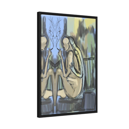 Lovers On The Stairs, Original Eduard Pavel, Gallery Canvas Wraps, Vertical Frame