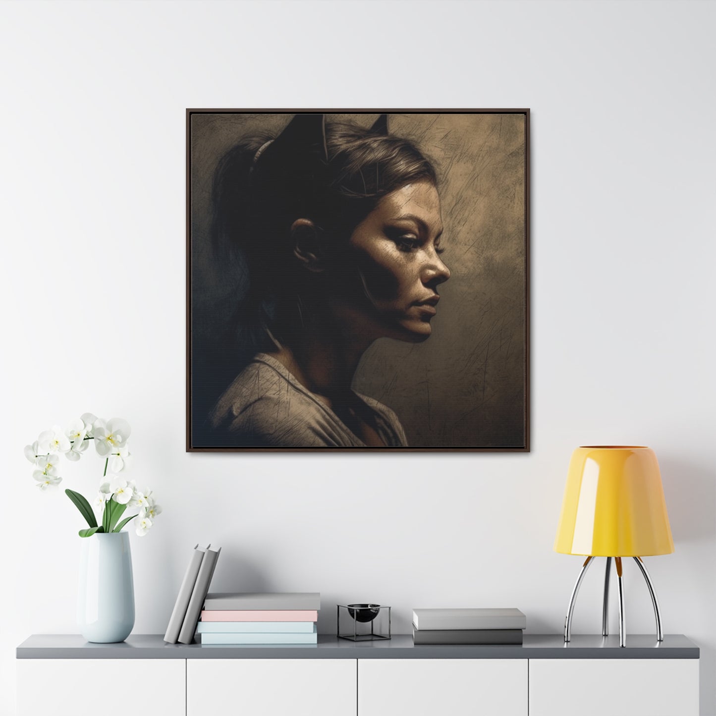 Cat Woman 9, Gallery Canvas Wraps, Square Frame