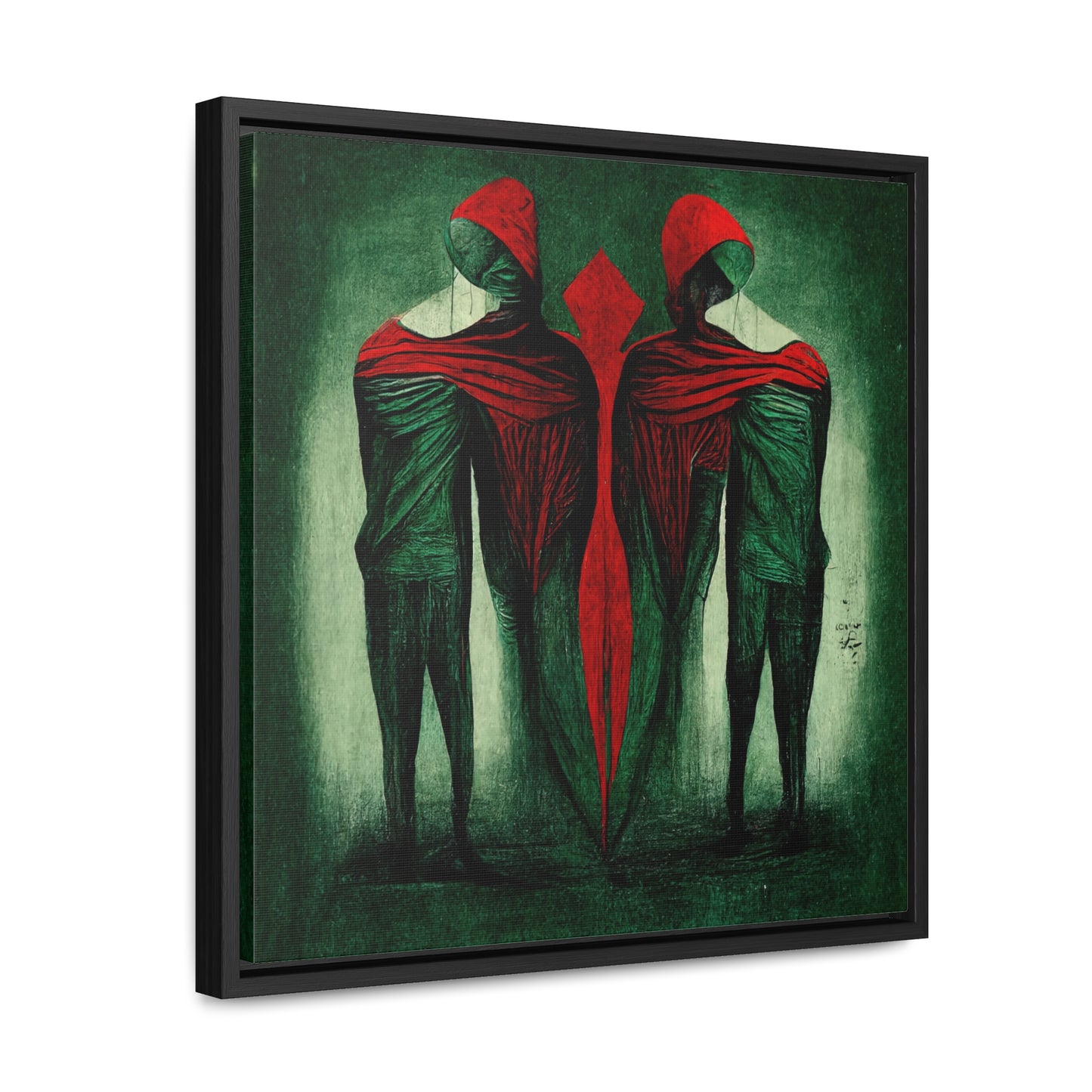 Loneliness Green Red, Valentinii, Gallery Canvas Wraps, Square Frame