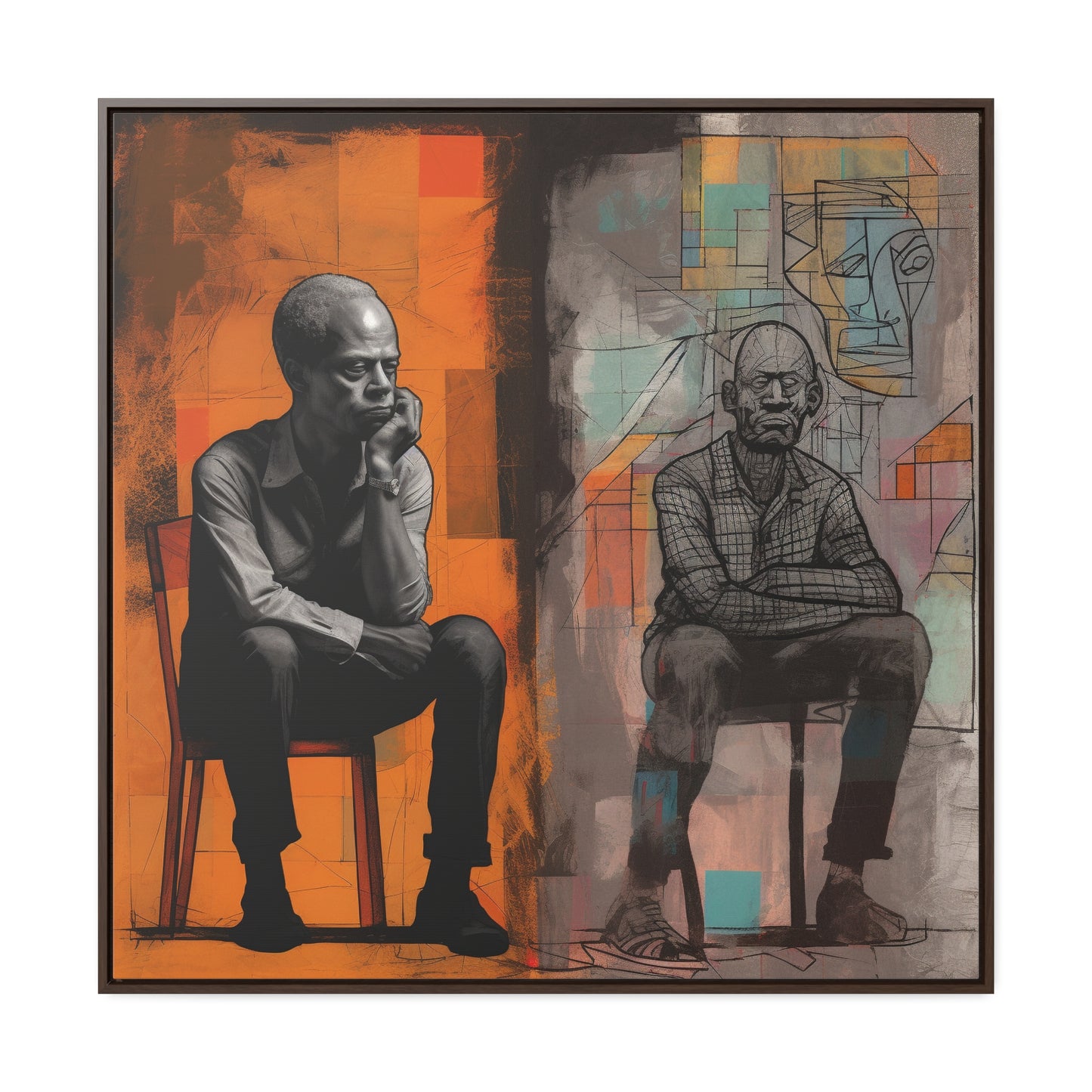 Sit and Listen, Gallery Canvas Wraps, Square Frame