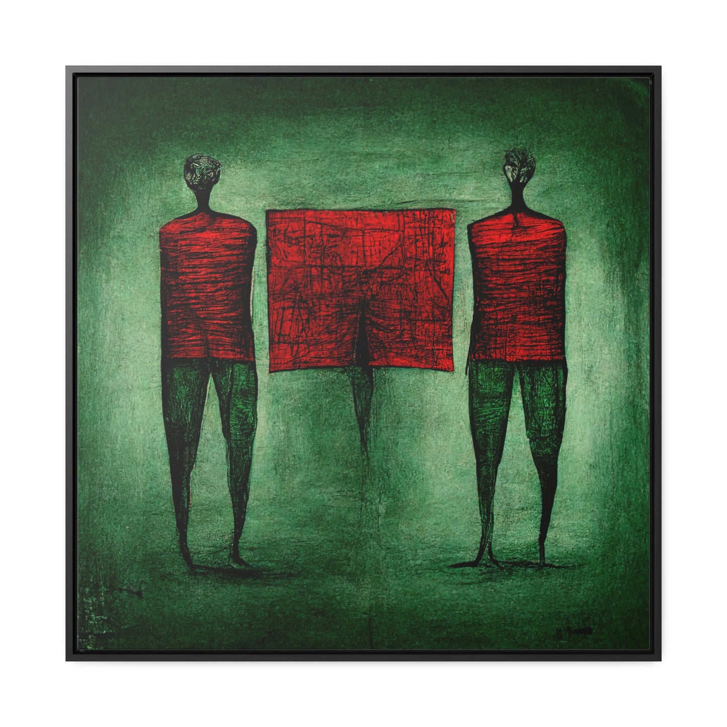 Loneliness Green Red 14, Valentinii, Gallery Canvas Wraps, Square Frame