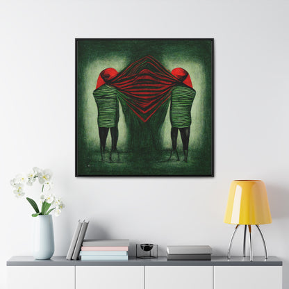 Loneliness Green Red 12, Valentinii, Gallery Canvas Wraps, Square Frame