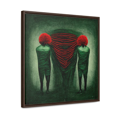 Loneliness Green Red 4, Valentinii, Gallery Canvas Wraps, Square Frame