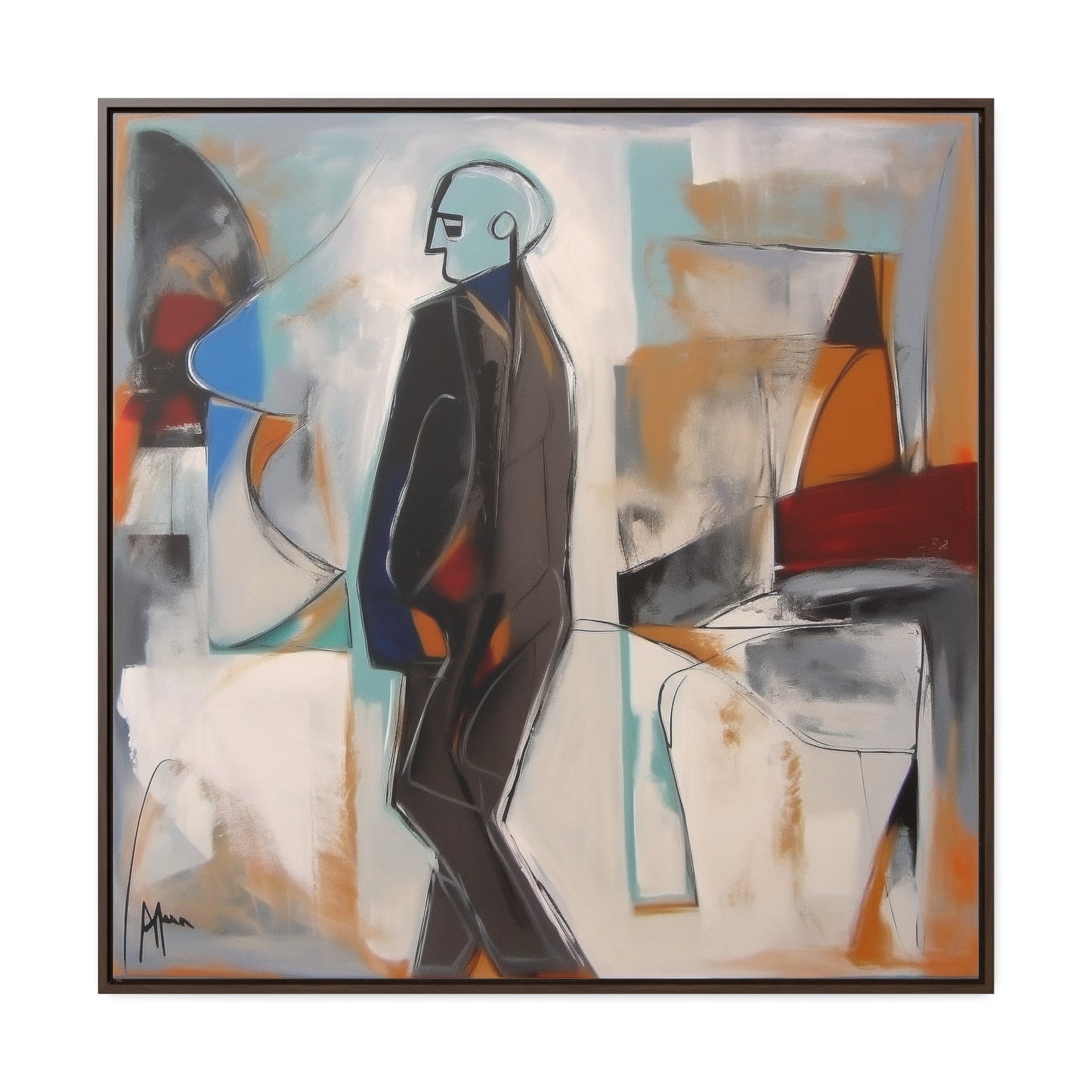 Sad Man 15, Valentinii, Gallery Canvas Wraps, Square Frame