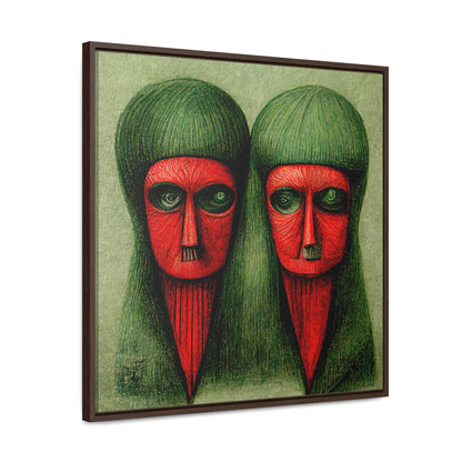 Loneliness Green Red 18, Valentinii, Gallery Canvas Wraps, Square Frame