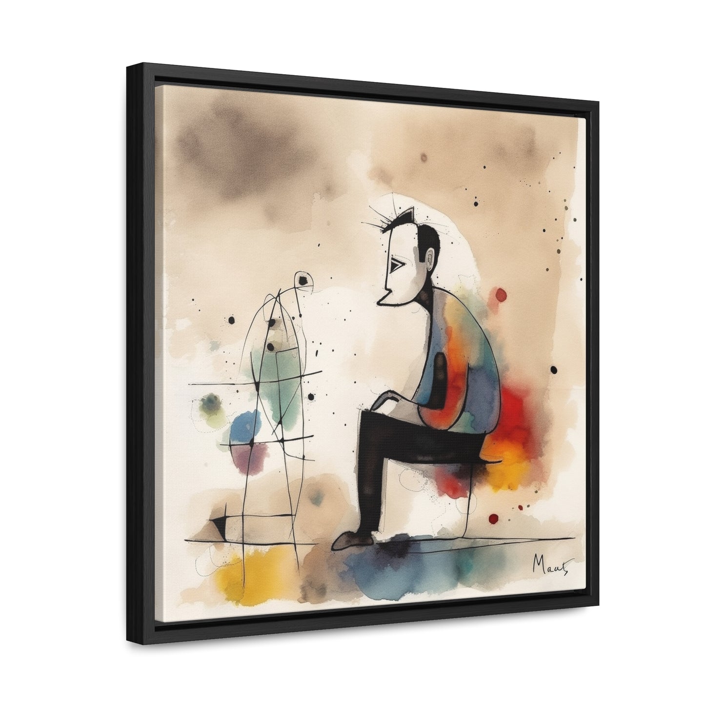 Sad Man 5, Valentinii, Gallery Canvas Wraps, Square Frame