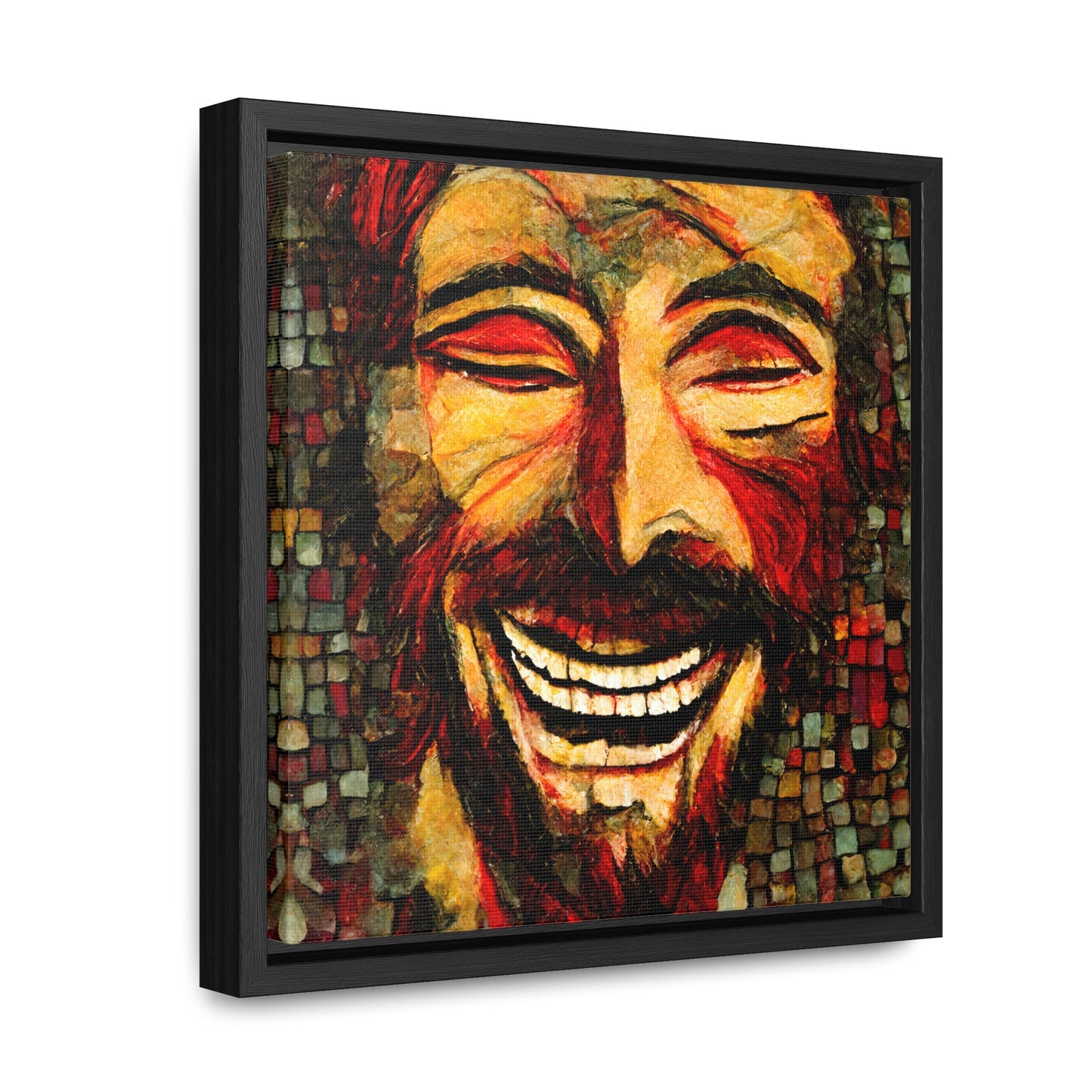 Jesus smiling 3, Valentinii, Gallery Canvas Wraps, Square Frame