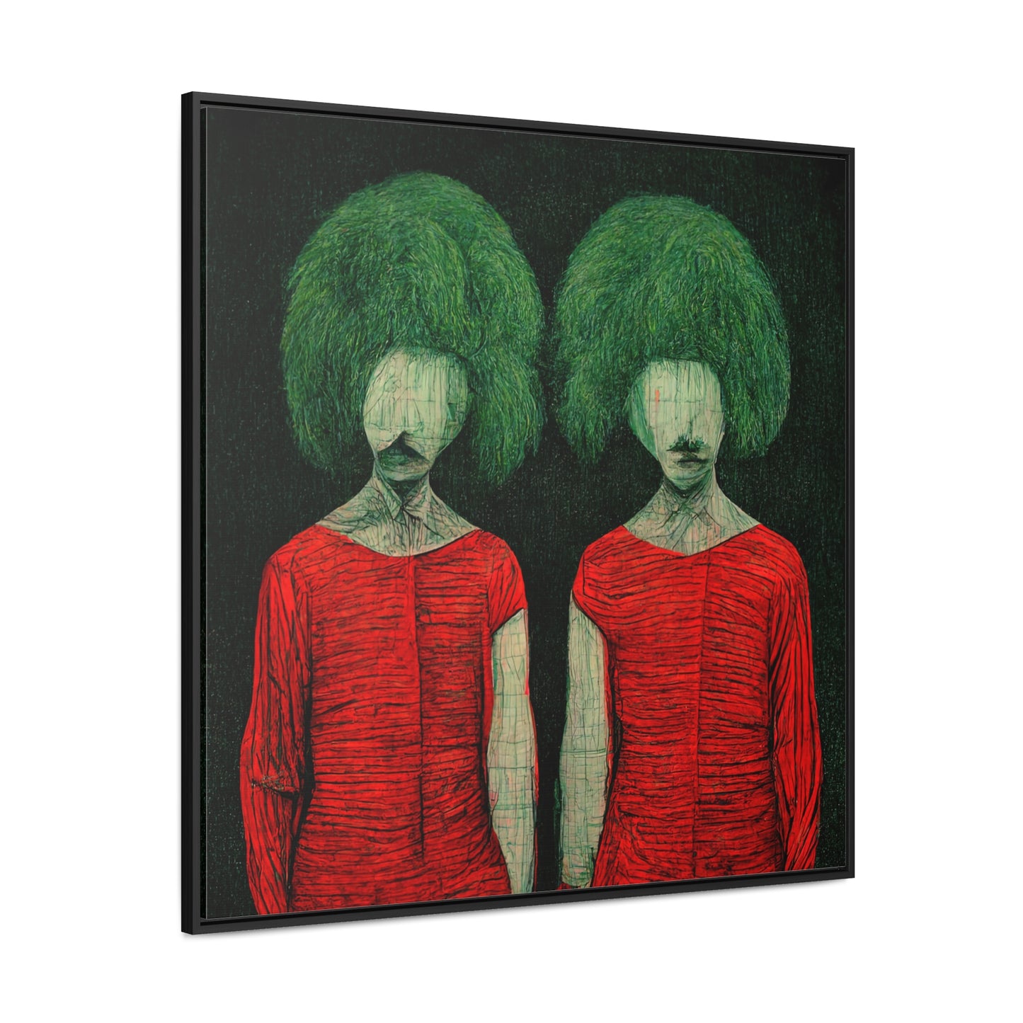 Loneliness Green Red 27, Valentinii, Gallery Canvas Wraps, Square Frame