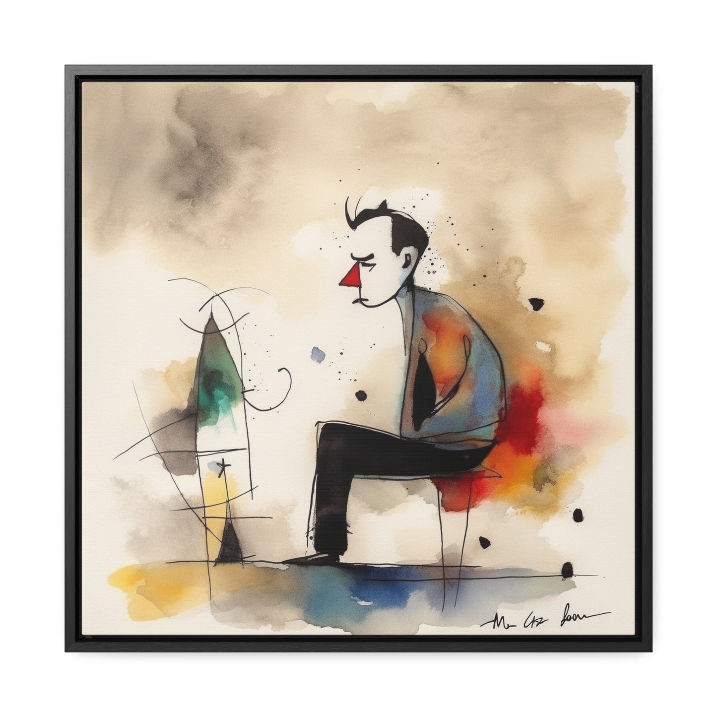 Sad Man 3, Valentinii, Gallery Canvas Wraps, Square Frame