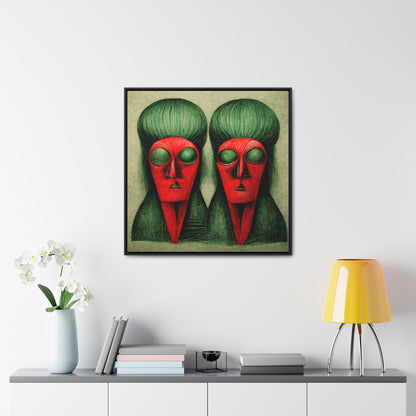 Loneliness Green Red 17, Valentinii, Gallery Canvas Wraps, Square Frame