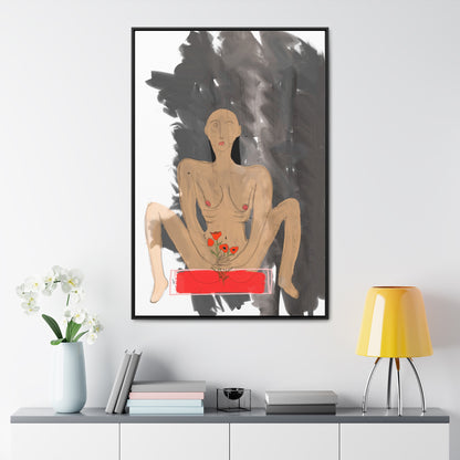 Man with Poppies, Original Eduard Pavel, Gallery Canvas Wraps, Vertical Frame