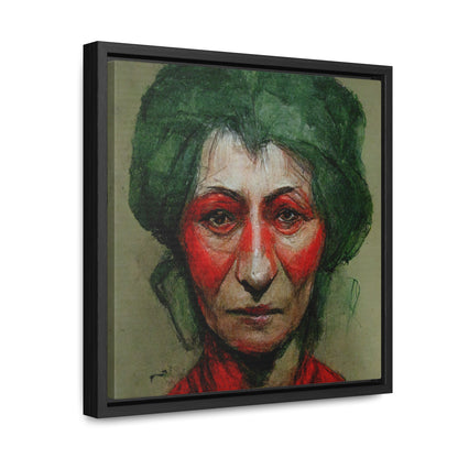 Loneliness Green Red 44, Valentinii, Gallery Canvas Wraps, Square Frame