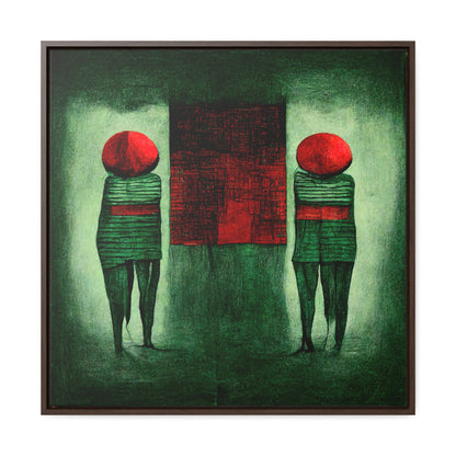 Loneliness Green Red 23, Valentinii, Gallery Canvas Wraps, Square Frame