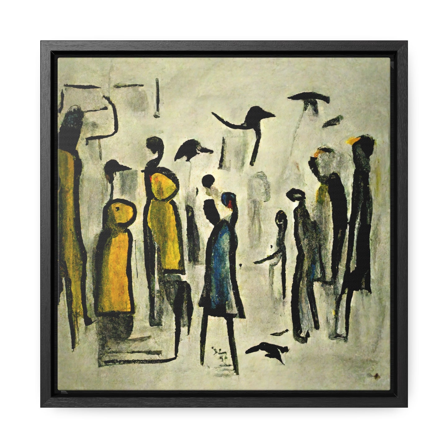 People and Birds 2, Valentinii, Gallery Canvas Wraps, Square Frame