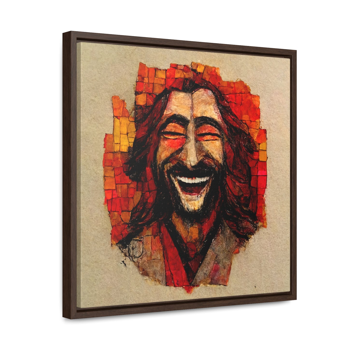 Jesus smiling 6, Valentinii, Gallery Canvas Wraps, Square Frame