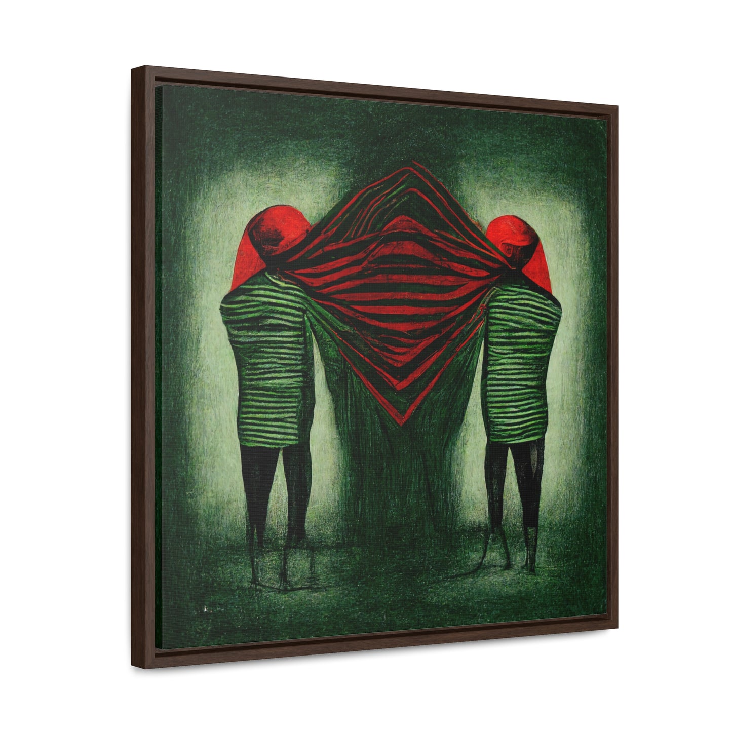 Loneliness Green Red 12, Valentinii, Gallery Canvas Wraps, Square Frame