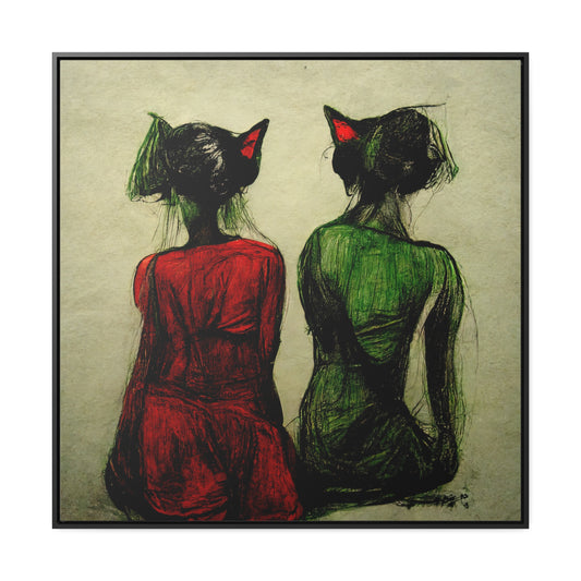 Cat Woman 2, Valentinii, Gallery Canvas Wraps, Square Frame