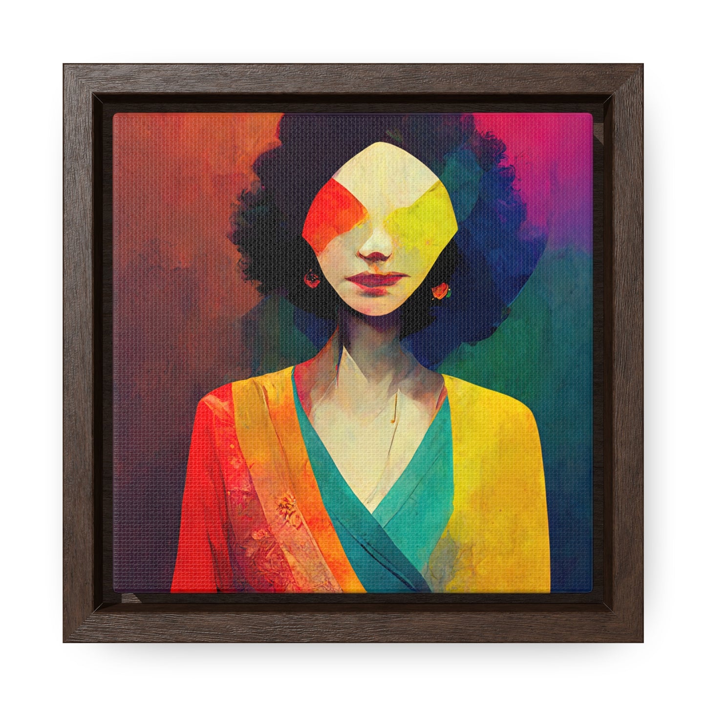 Lady's faces 4, Valentinii, Gallery Canvas Wraps, Square Frame