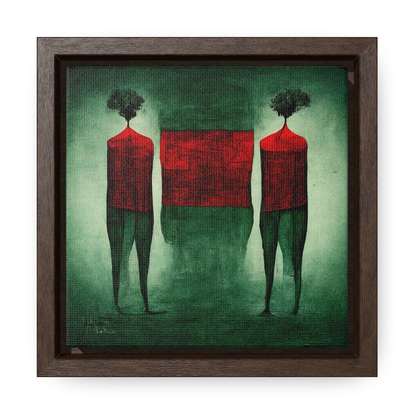 Loneliness Green Red 30, Valentinii, Gallery Canvas Wraps, Square Frame