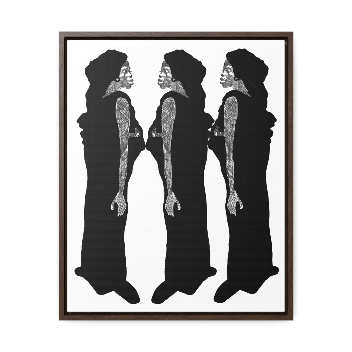 Three Women, Original Eduard Pavel, Gallery Canvas Wraps, Vertical Frame