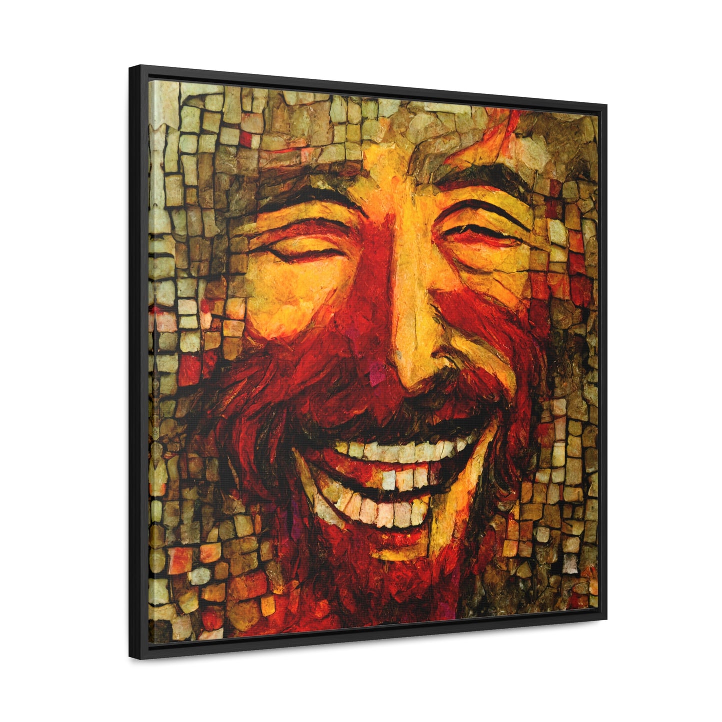 Jesus smiling 4, Valentinii, Gallery Canvas Wraps, Square Frame