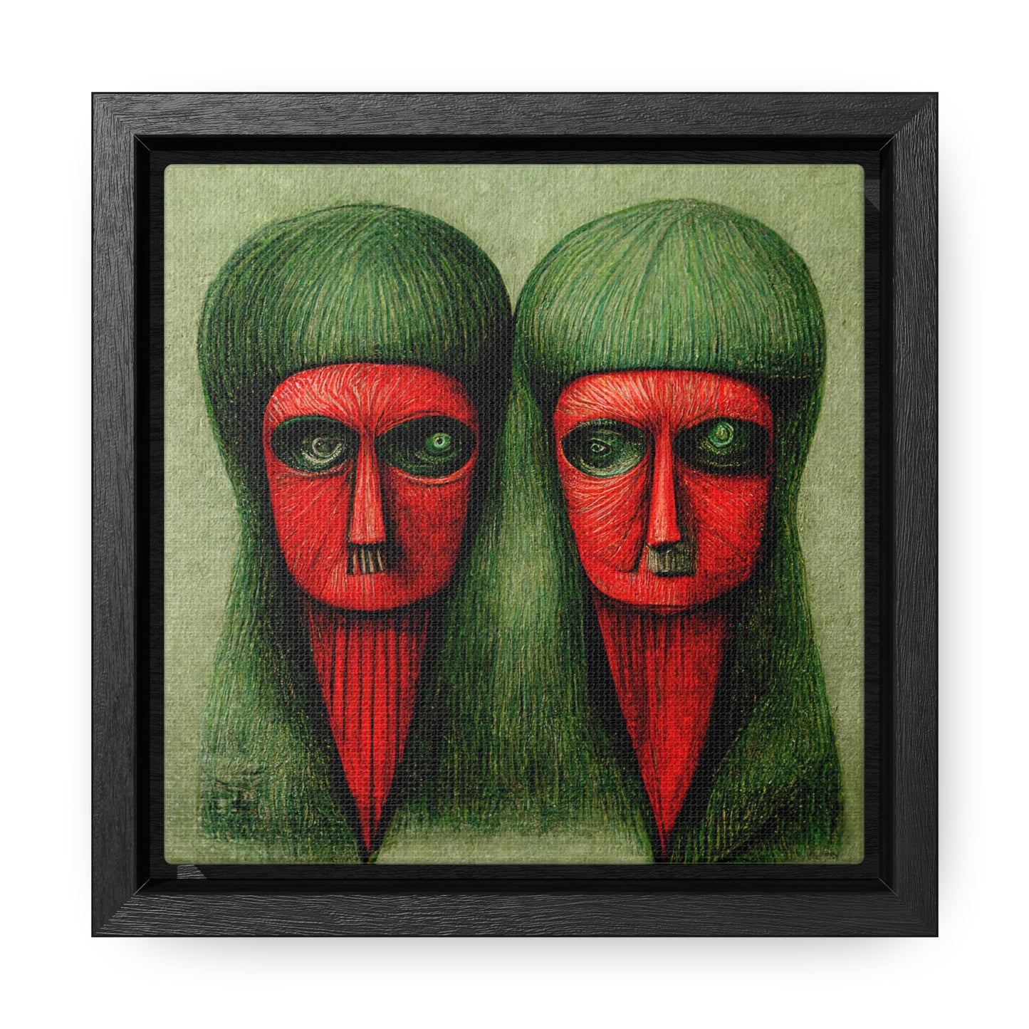 Loneliness Green Red 18, Valentinii, Gallery Canvas Wraps, Square Frame