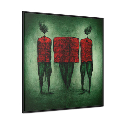 Loneliness Green Red 22, Valentinii, Gallery Canvas Wraps, Square Frame