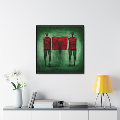 Loneliness Green Red 14, Valentinii, Gallery Canvas Wraps, Square Frame