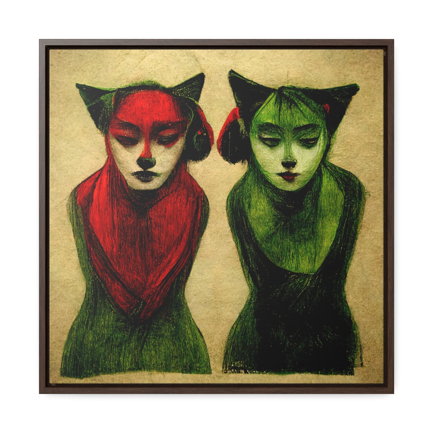 Cat Woman 4, Valentinii, Gallery Canvas Wraps, Square Frame