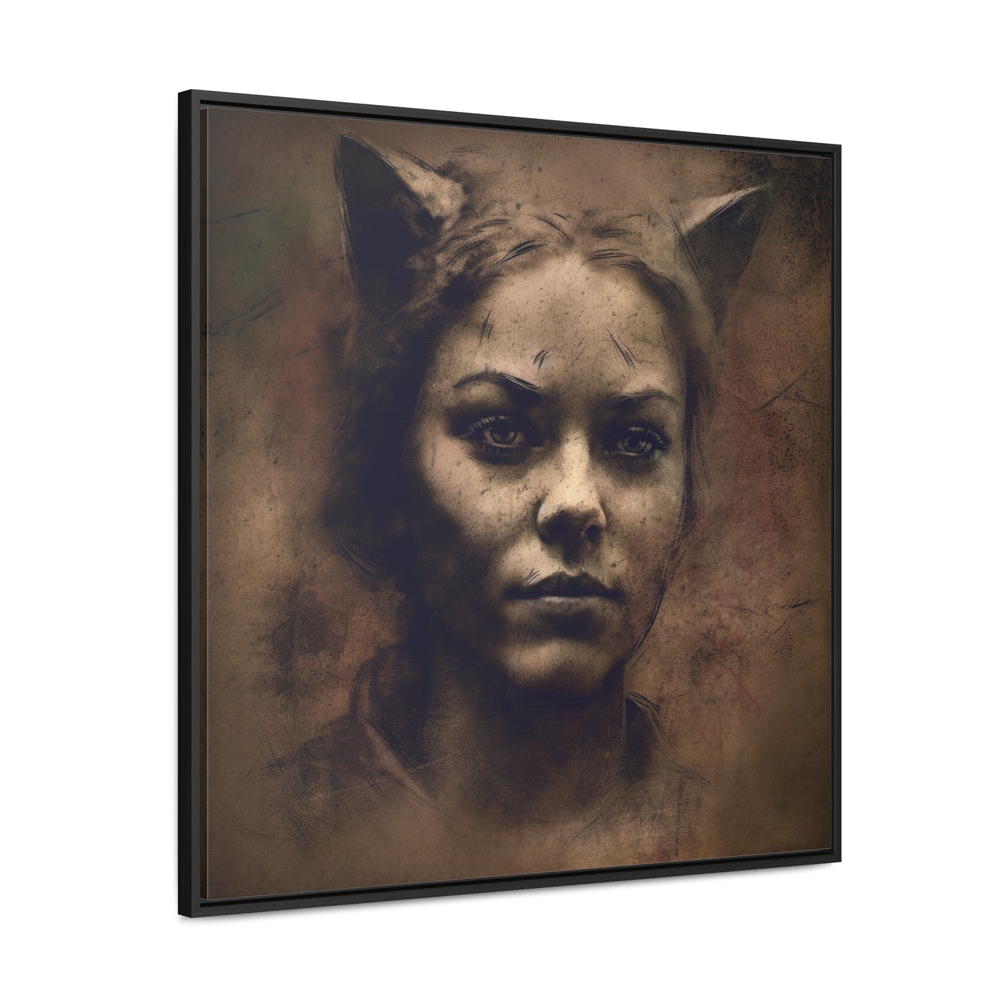 Cat Woman 20, Gallery Canvas Wraps, Square Frame