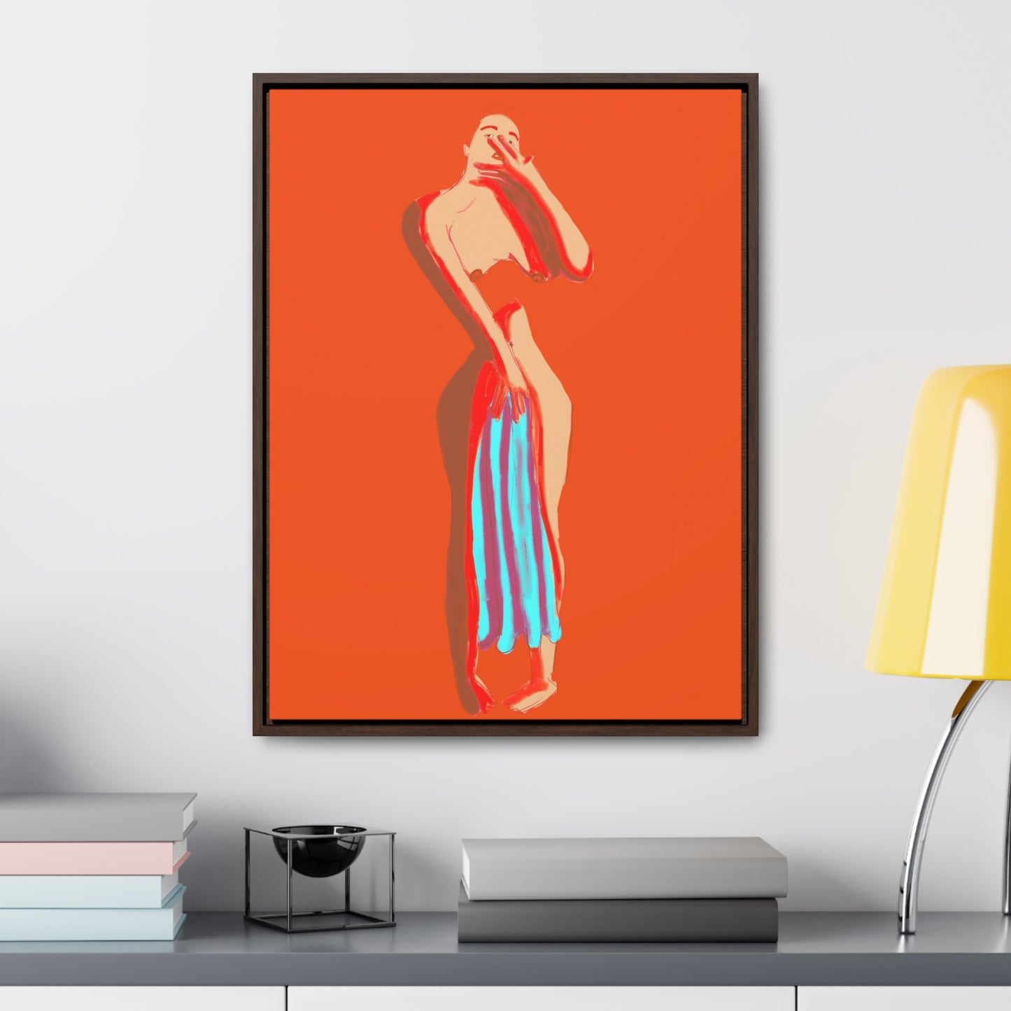 The Orange Towel, Original Eduard Pavel, Gallery Canvas Wraps, Vertical Frame