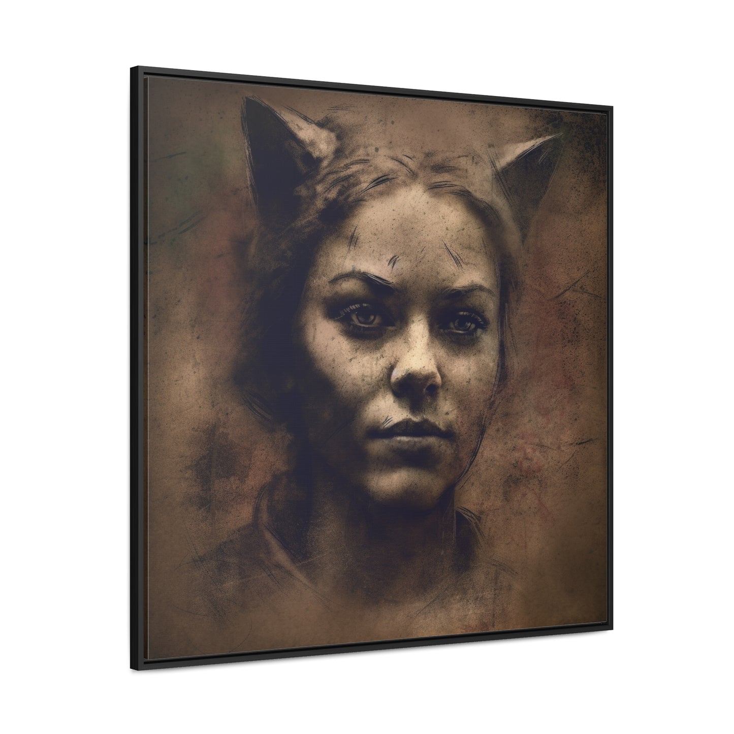 Cat Woman 20, Gallery Canvas Wraps, Square Frame