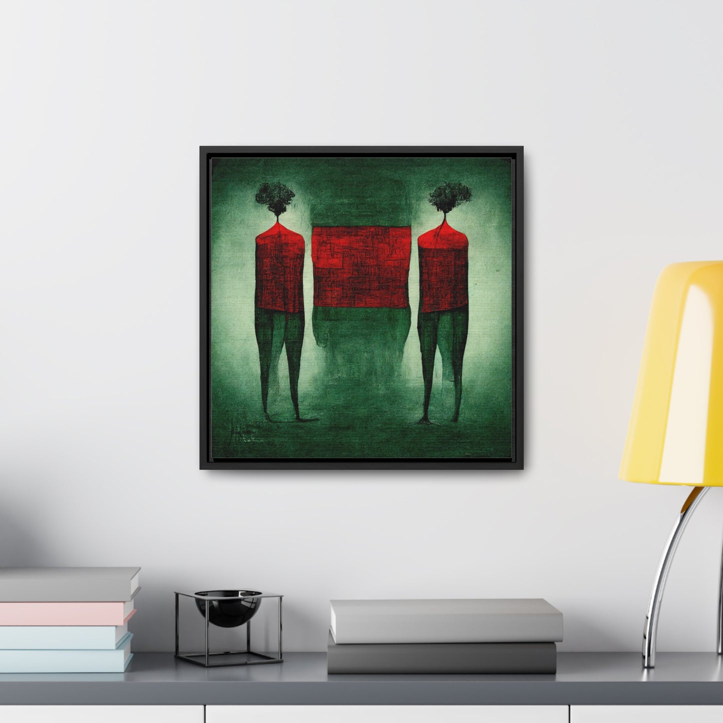 Loneliness Green Red 30, Valentinii, Gallery Canvas Wraps, Square Frame